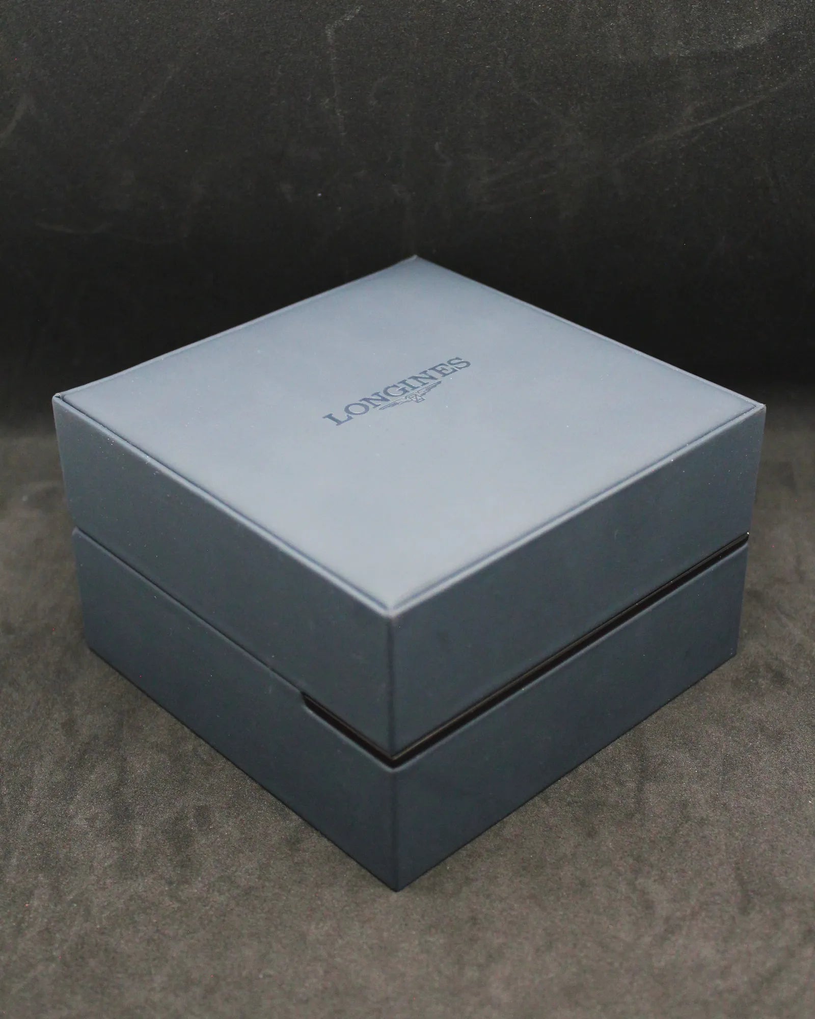 Modern Longines Deep Blue Cube Watch Box Set with Cream Outer Display Case (ca. 2010s–2020s)