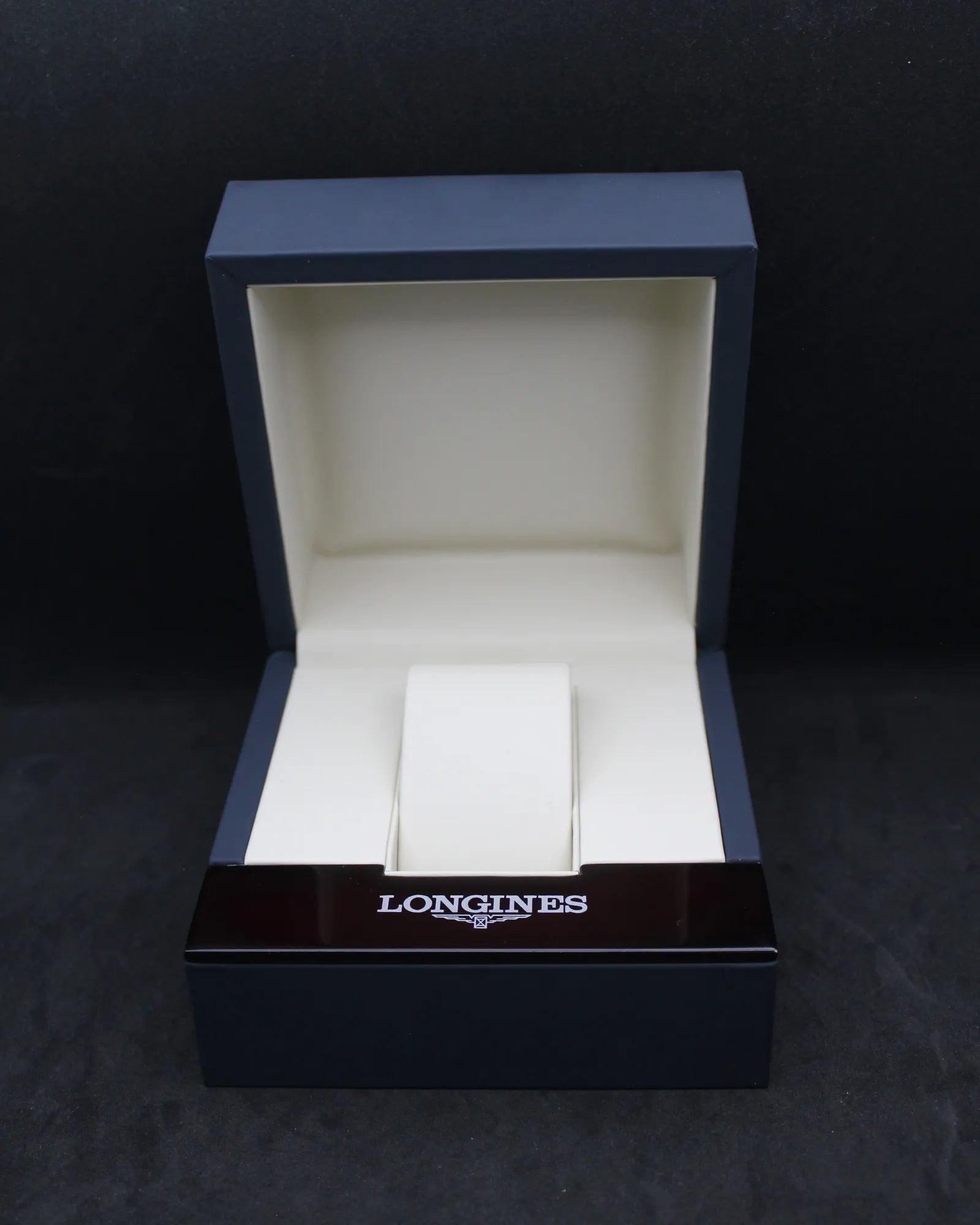 Modern Longines Deep Blue Cube Watch Box Set with Cream Outer Display Case (ca. 2010s–2020s)