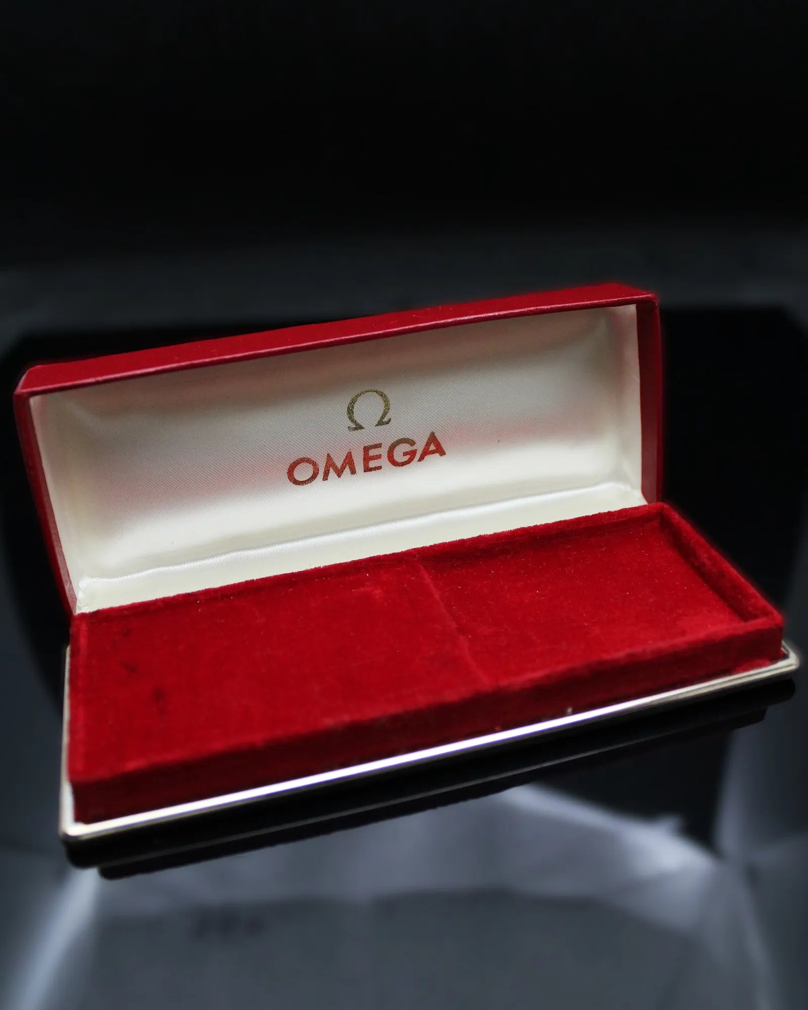 Vintage Omega Red Slim Cardboard Watch Box – (ca. 1960s)