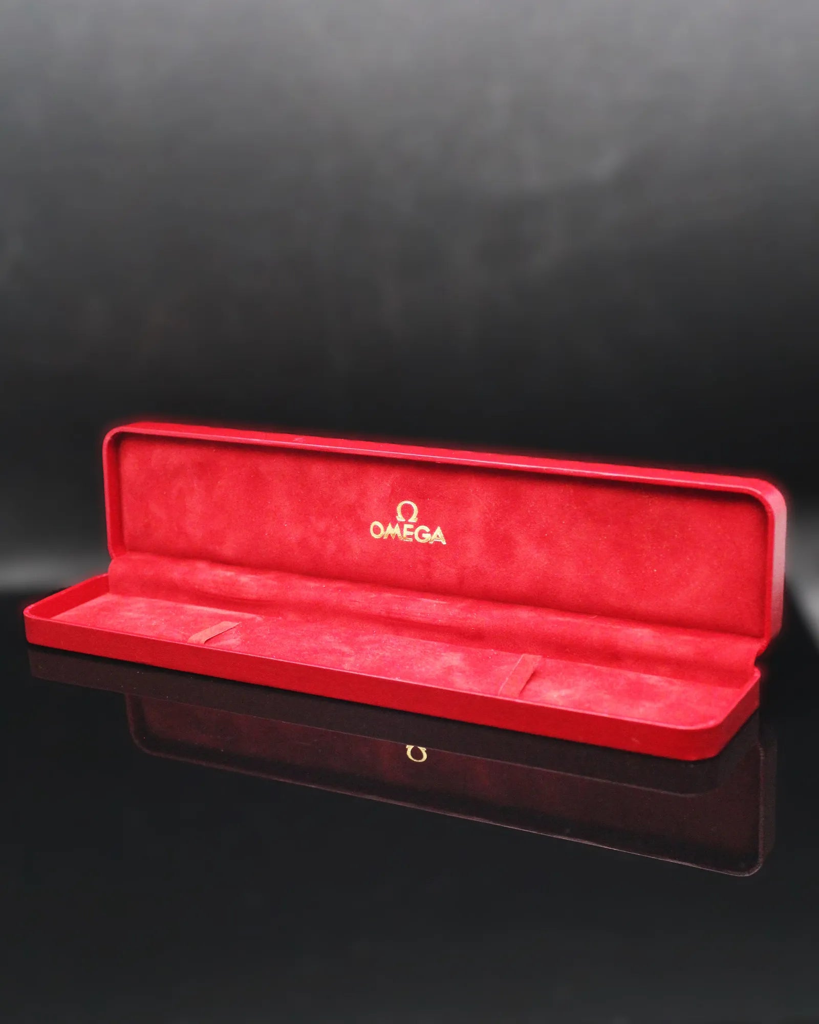 Vintage Omega Red Ultra-Long Slim watch Box - (1970s-1980s)