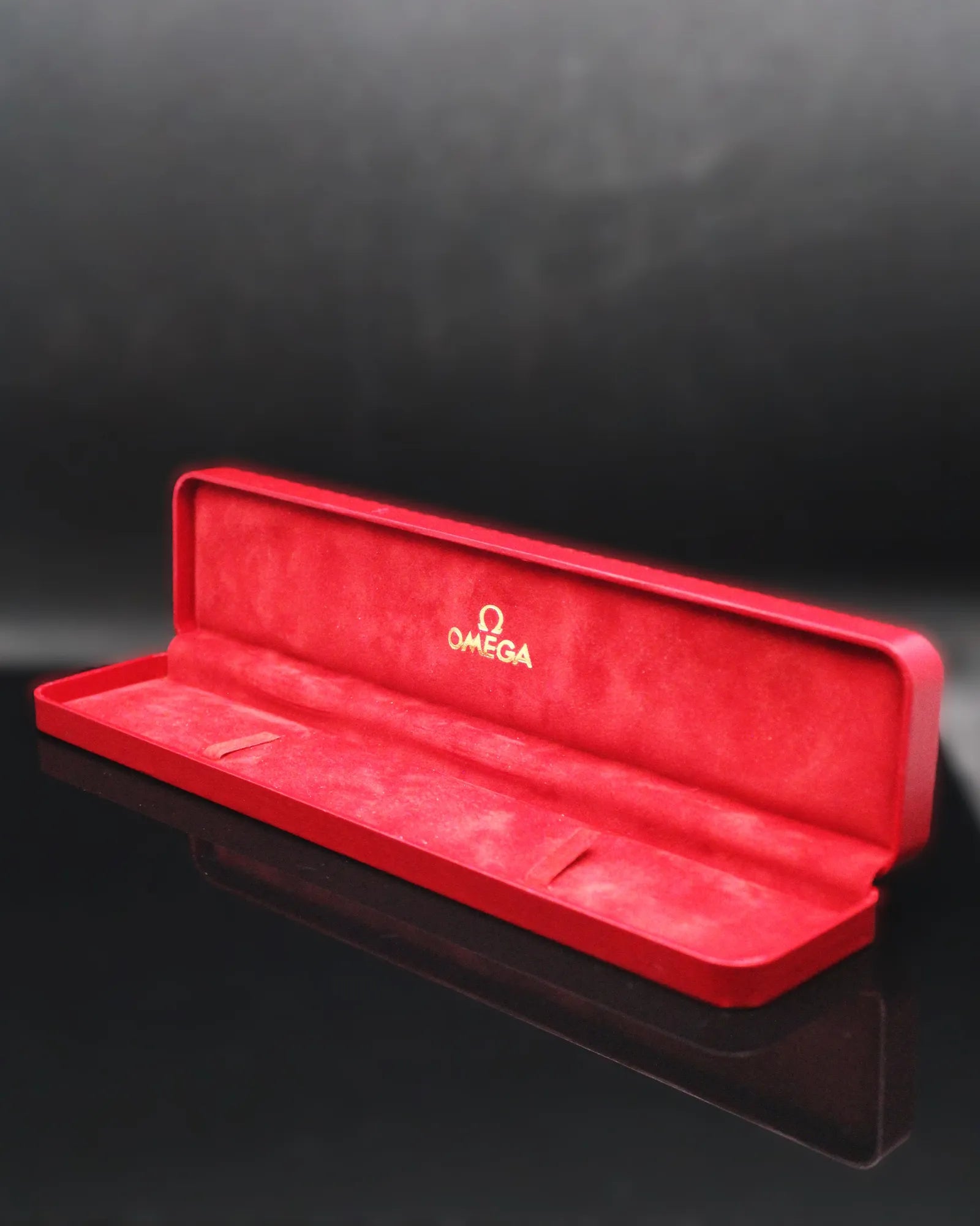 Vintage Omega Red Ultra-Long Slim watch Box - (1970s-1980s)