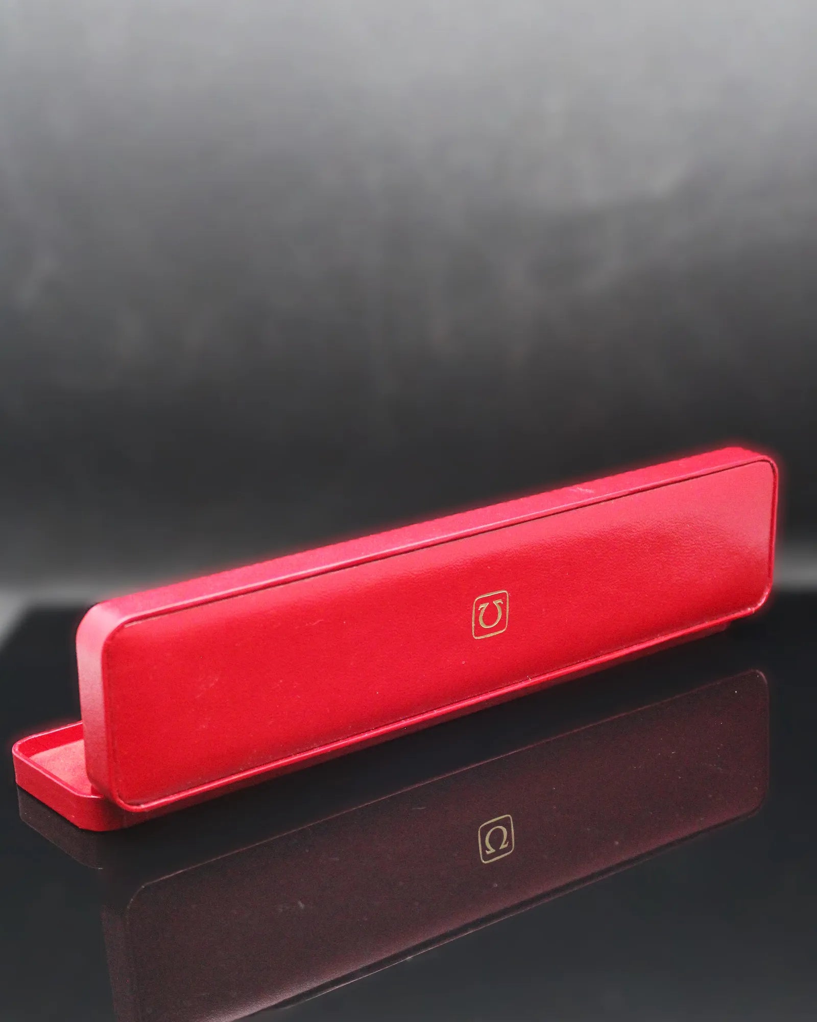 Vintage Omega Red Ultra-Long Slim watch Box - (1970s-1980s)