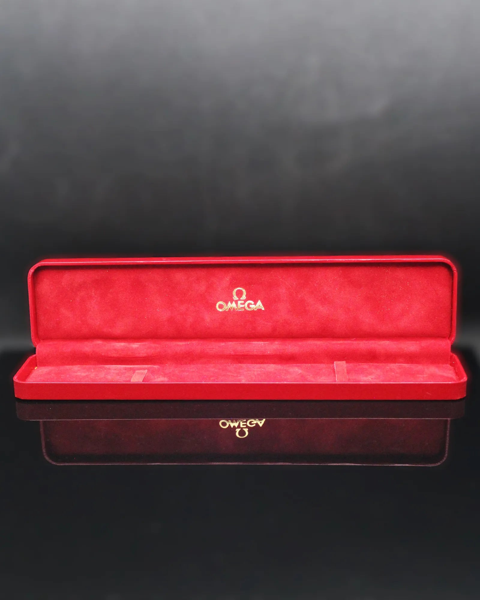 Vintage Omega Red Ultra-Long Slim watch Box - (1970s-1980s)
