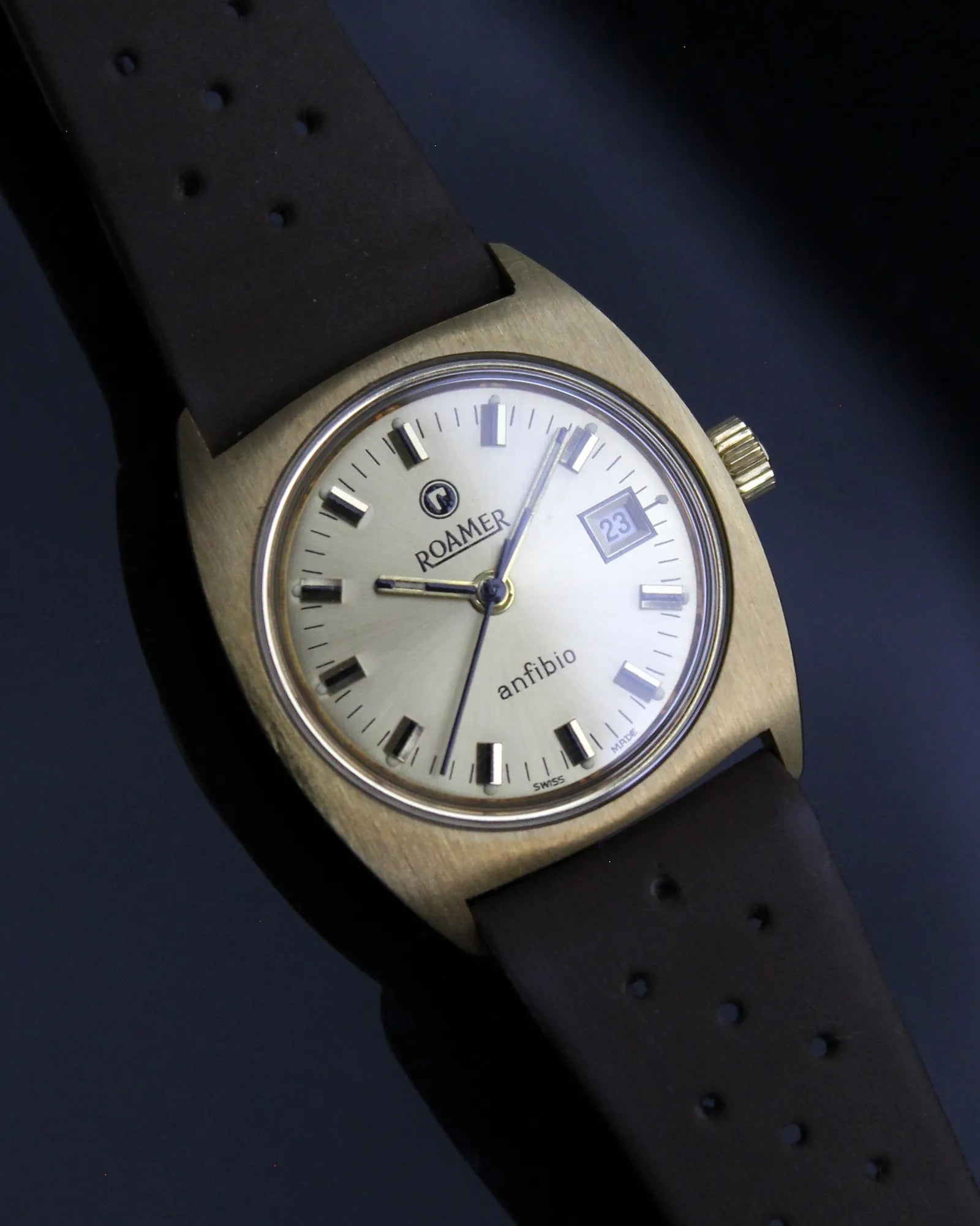 Roamer Anfibio Ladies Gold Plated 'Cushion' NOS Condition - Ref. 488-1230.005 - (1970s)
