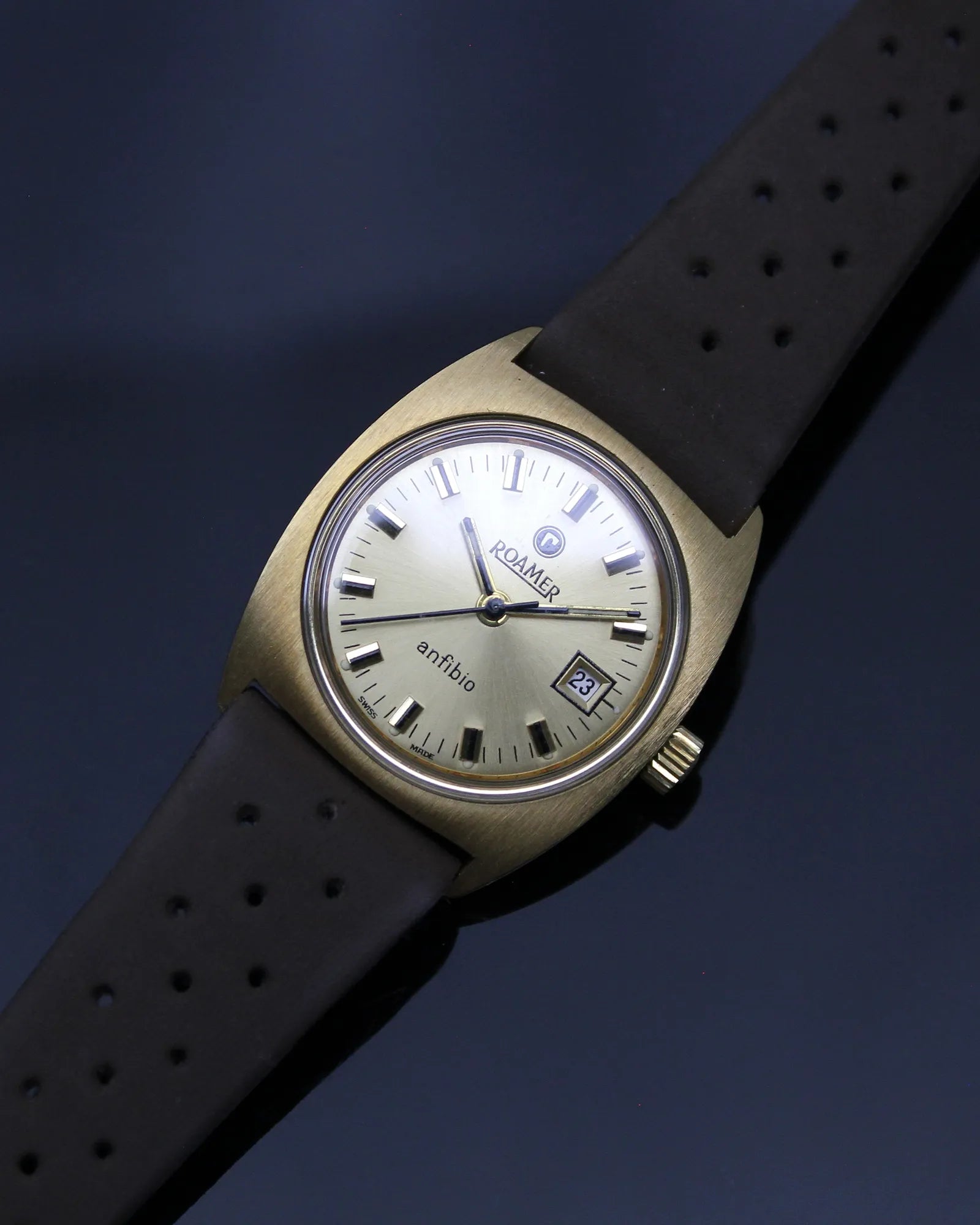 Roamer Anfibio Ladies Gold Plated 'Cushion' NOS Condition - Ref. 488-1230.005 - (1970s)